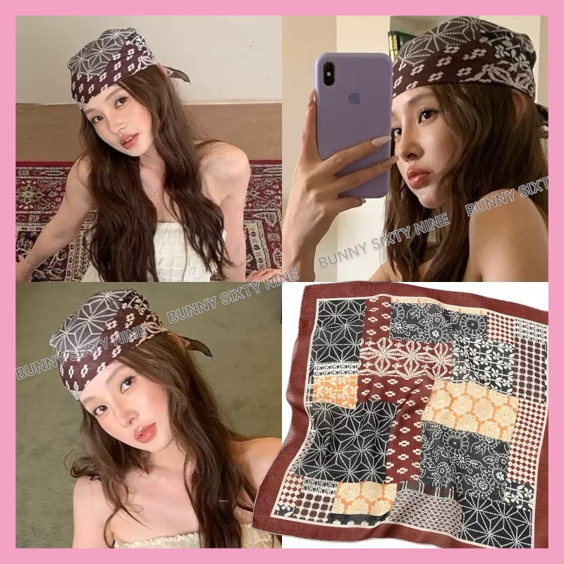 ผ้าคลุมผม ผ้ากันแดด วิทเทจ 🇹🇭พร้อมส่งในไทย🇹🇭