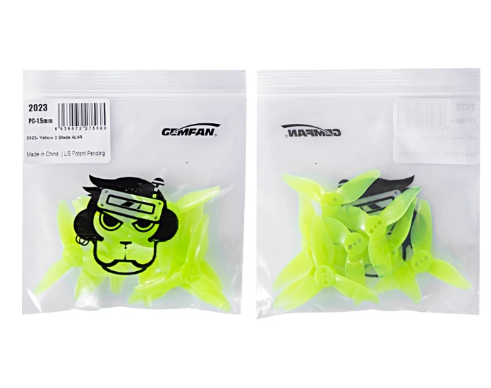 Gemfan 2023-3 Hurricane Durable 3 Blade Shaft 1.0mm - 1.5mm ใบพัดขนาด 2นิ้ว 1ถุง 8ใบ สุ่มสี