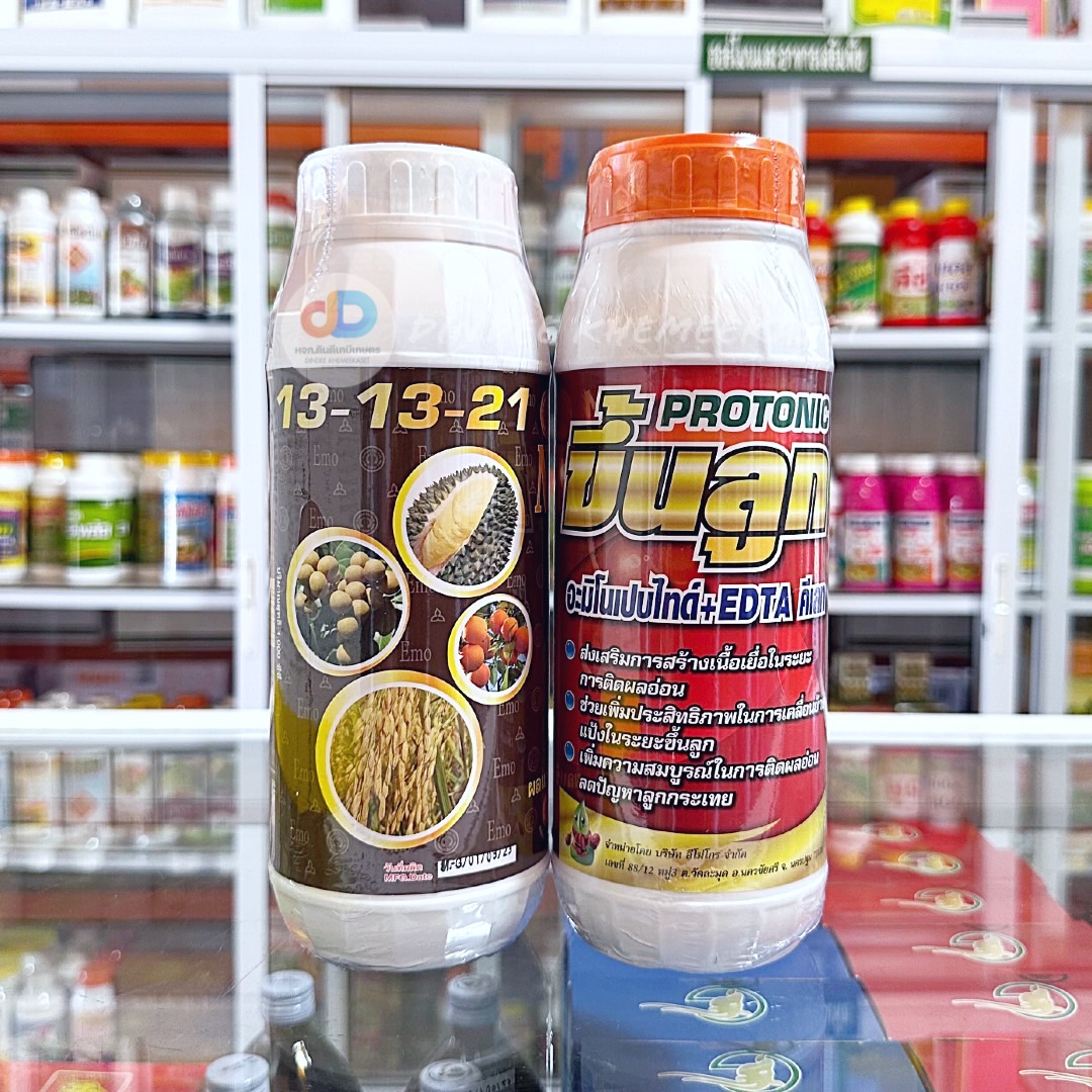 (ชุด 2 ขวด)13-13-21 ขยายผล ขนาด 1 ลิตร ขยายขนาด+โปรโตรนิก (Protonic)-ขึ้นลูก