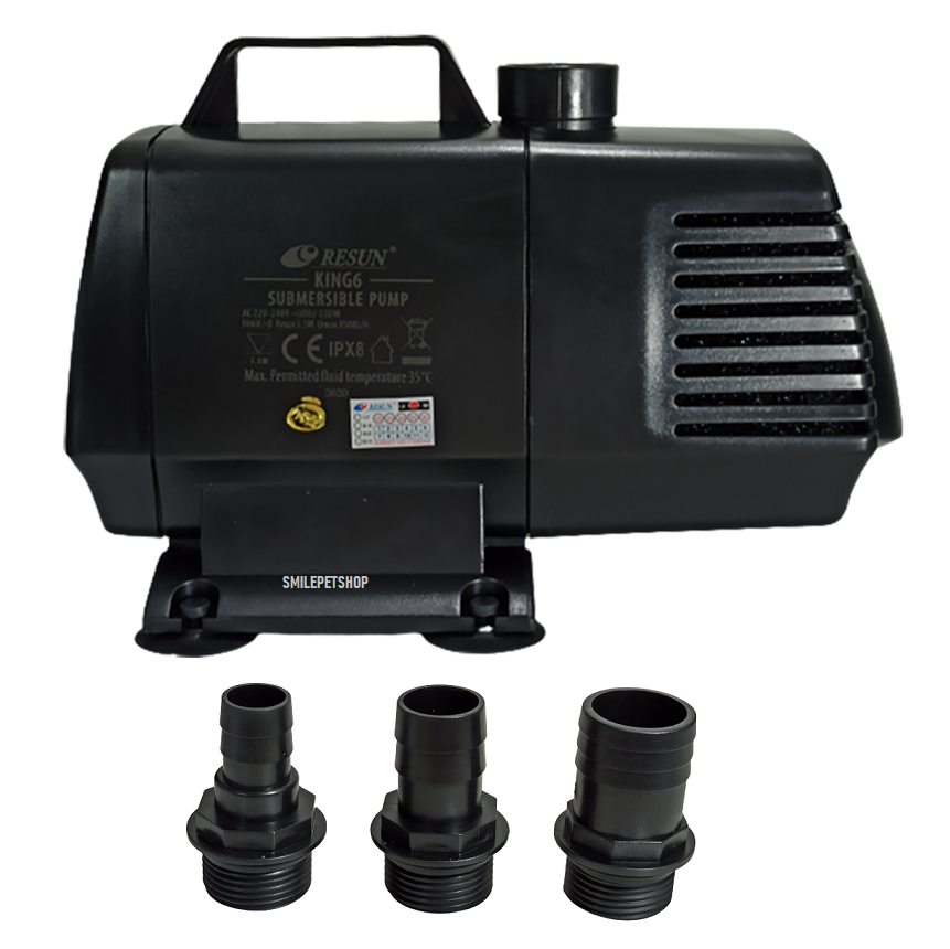 RESUN KING-6 (ปั๊มน้ำทำระบบกรอง หมุนเวียนน้ำ น้ำพุ น้ำตก ความแรง 8500 L/Hr ของแท้ประกันศูนย์ RESUN ประเทศไทย)