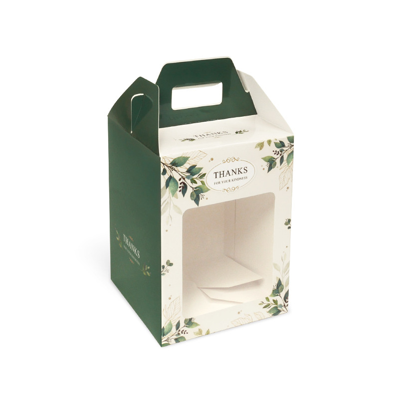 20ใบ ราคาขายส่ง กล่องทรงมือจับด้านบน กล่องสำหรับจัด GIFTSET กล่องใส่คุกกี้-ขนม ข้าวสาร ของชวัญ ของชำร่วย ขนาดกล่อง 10.8 x 10.8 x 14.5 เซนติเมตร (รุ่น BK65W)