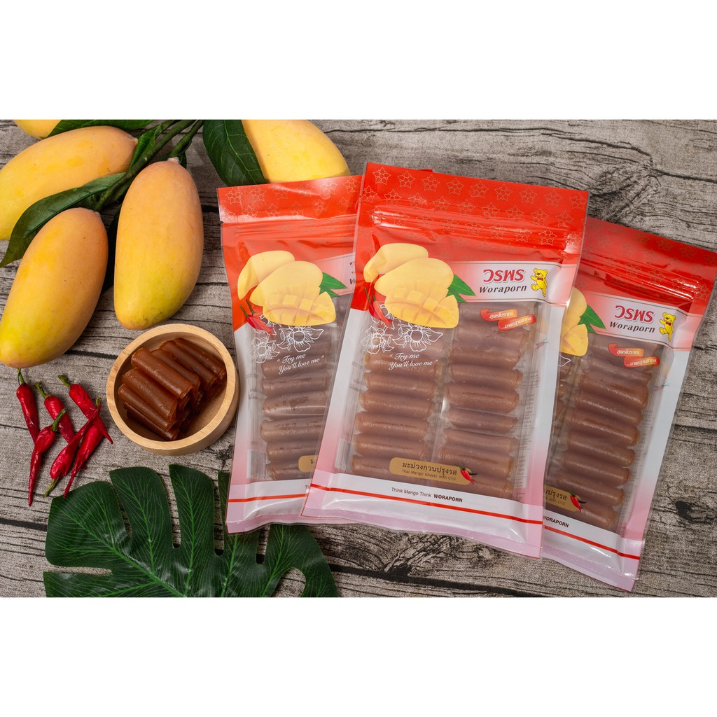 8851101991597 มะม่วงกวนอบแห้ง (ซอง) 100กรัม