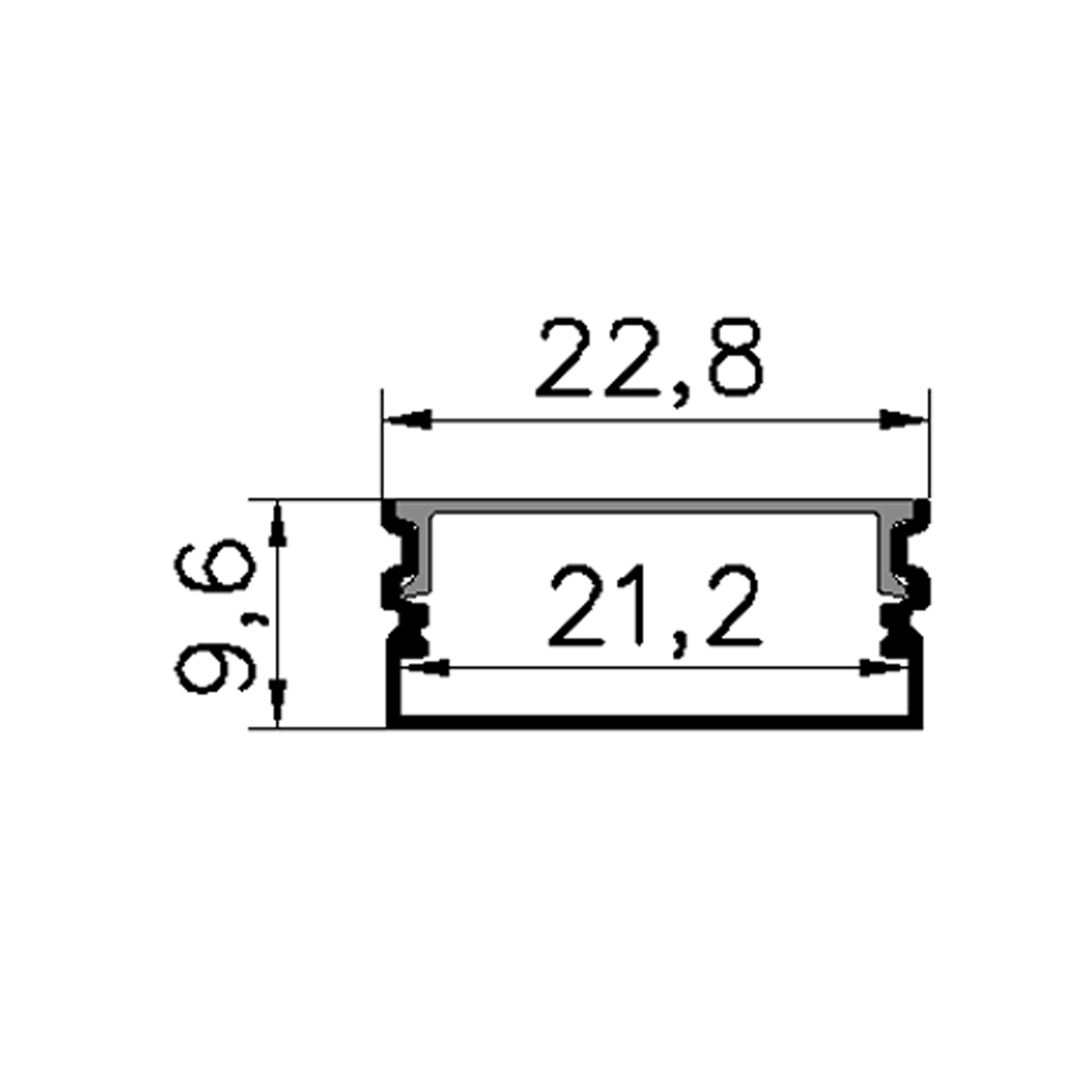 รางไฟเส้น อลูมิเนียม Track Aluminum Profile 204 Black