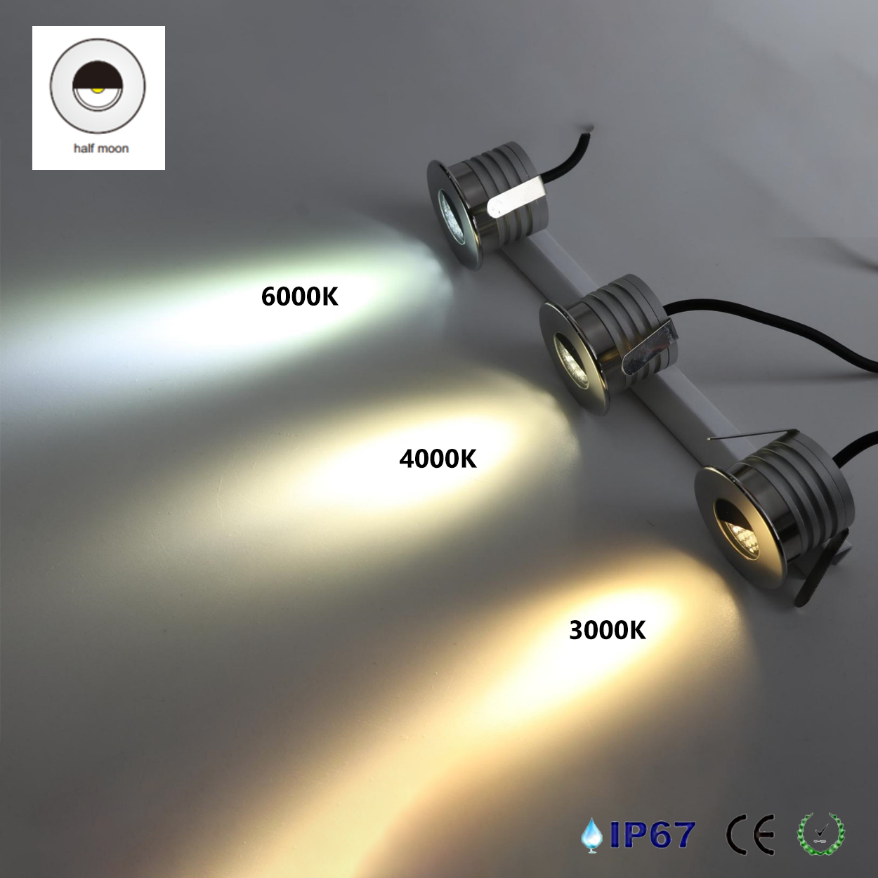 โคมไฟฝังพื้น Inground Up light Round 304 Stainless Steet + Aluminum lamp body LED 3W DC12V-24V IP67