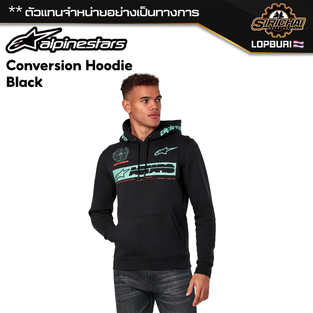 เสื้อ เสื้อฮู้ด Alpinestars Conversion Hoodie Black ของแท้ 100%✅