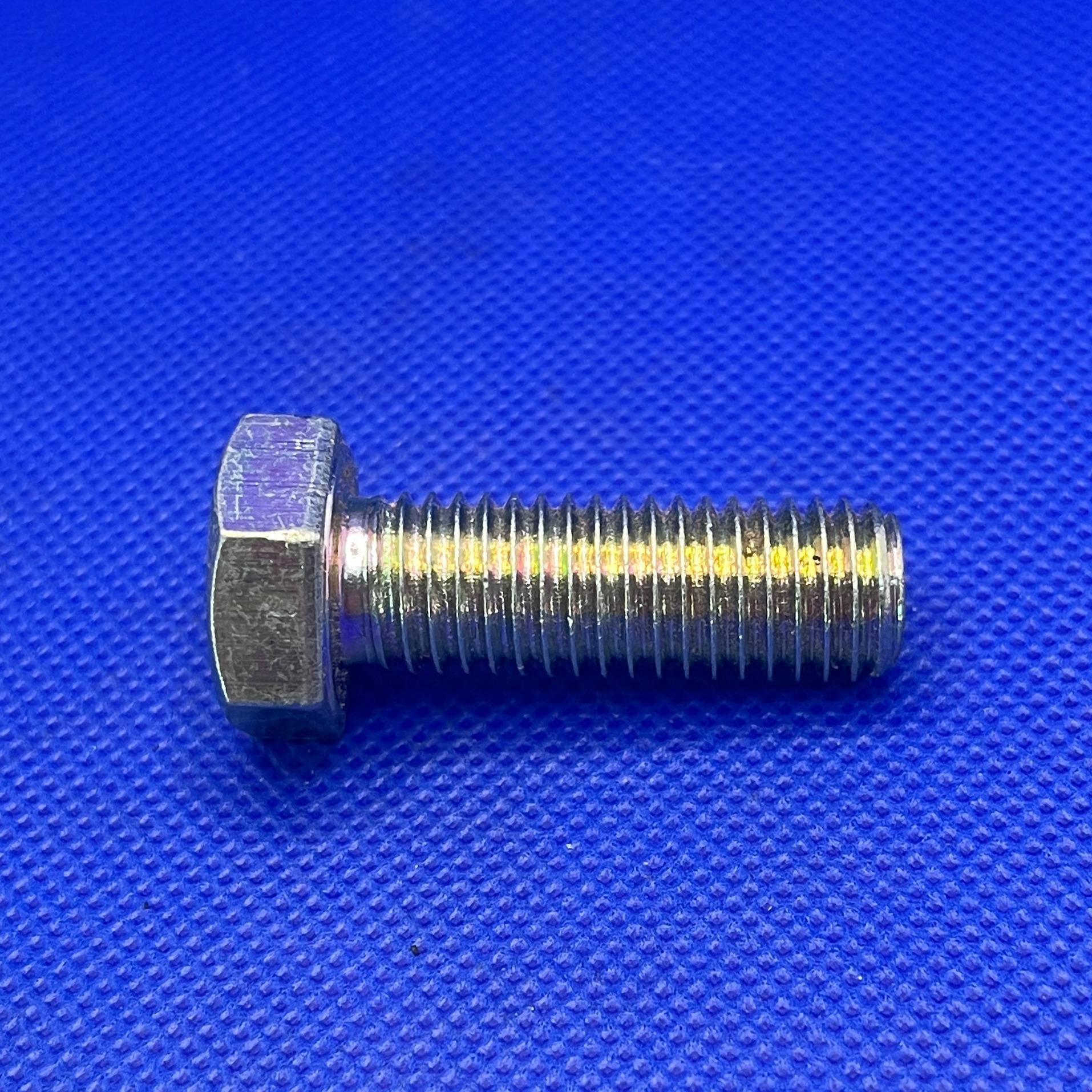 (6 ชิ้น) สกรูหัวเหลี่ยมมิลขาว M12x35mm เกลียว 1.75 เกลียวตลอด เกรด 8.8 ชุบซิงค์