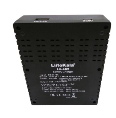 เครื่องชาร์จถ่าน Liitokala Lii-402 ชาร์จถ่านได้ 4 ช่อง สามารถชาร์จถ่าน 1.2V และ 3.7V ของแท้ ชาทถ่านได้หลายชนิด เต็มแล้วตัด