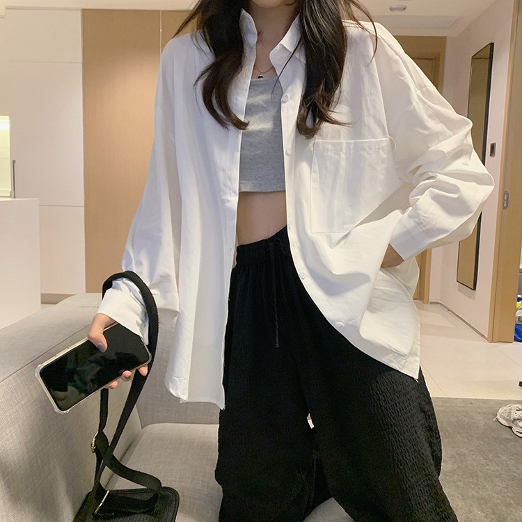 เสื้อเชิ๊ต สไตล์เกาหลี เชิ้ต Oversize สินค้าพร้อมส่งในไทย