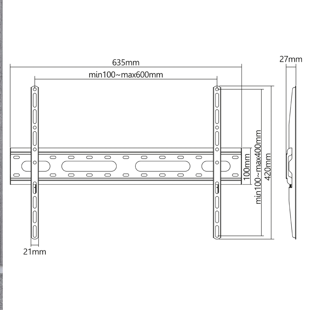 Manhattan รุ่น 462273 ขาแขวนทีวีติดผนัง 32" - 70" Fixed TV Wall Mount