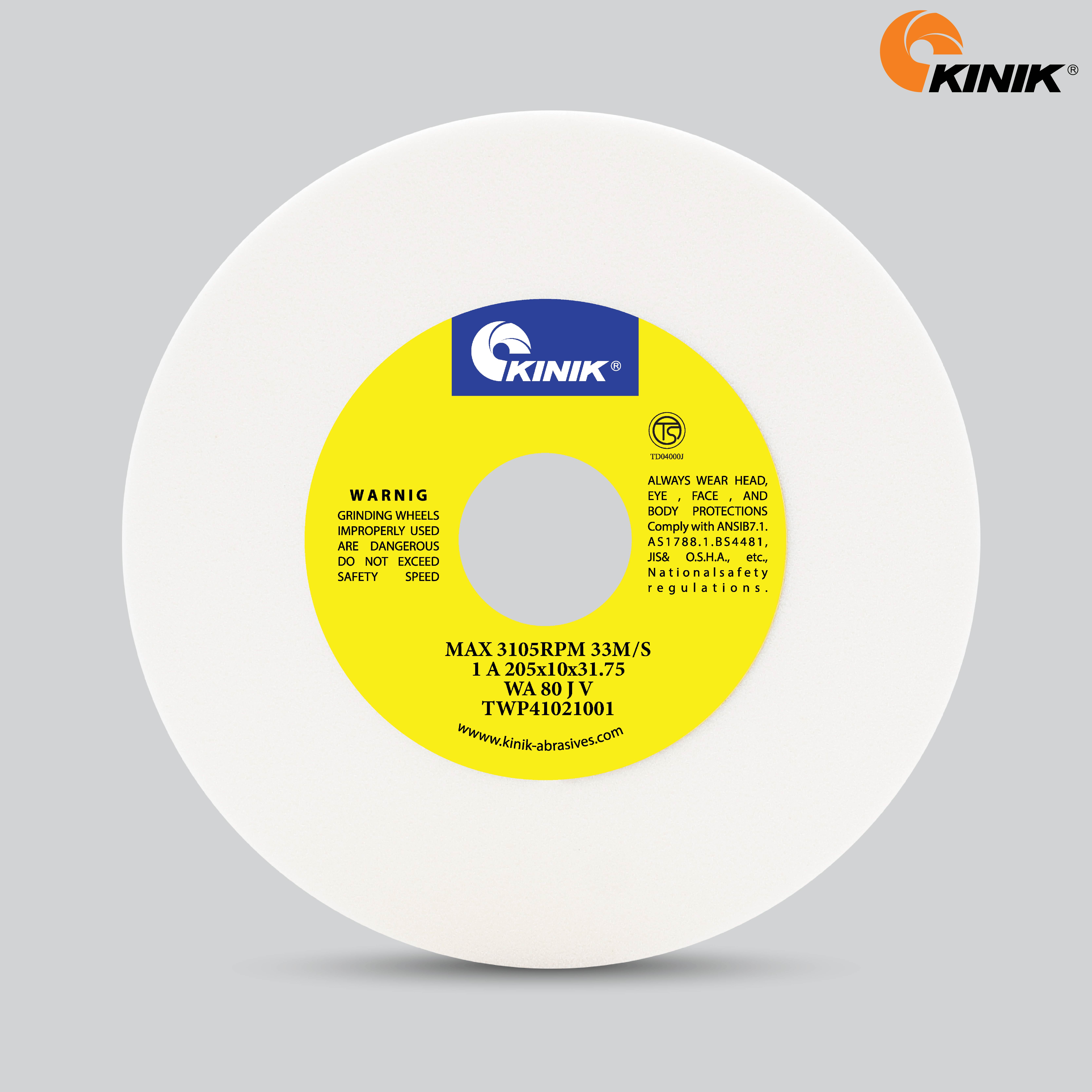 หินเจียร KINIK WA80JV1A 205x10x31.75 mm.