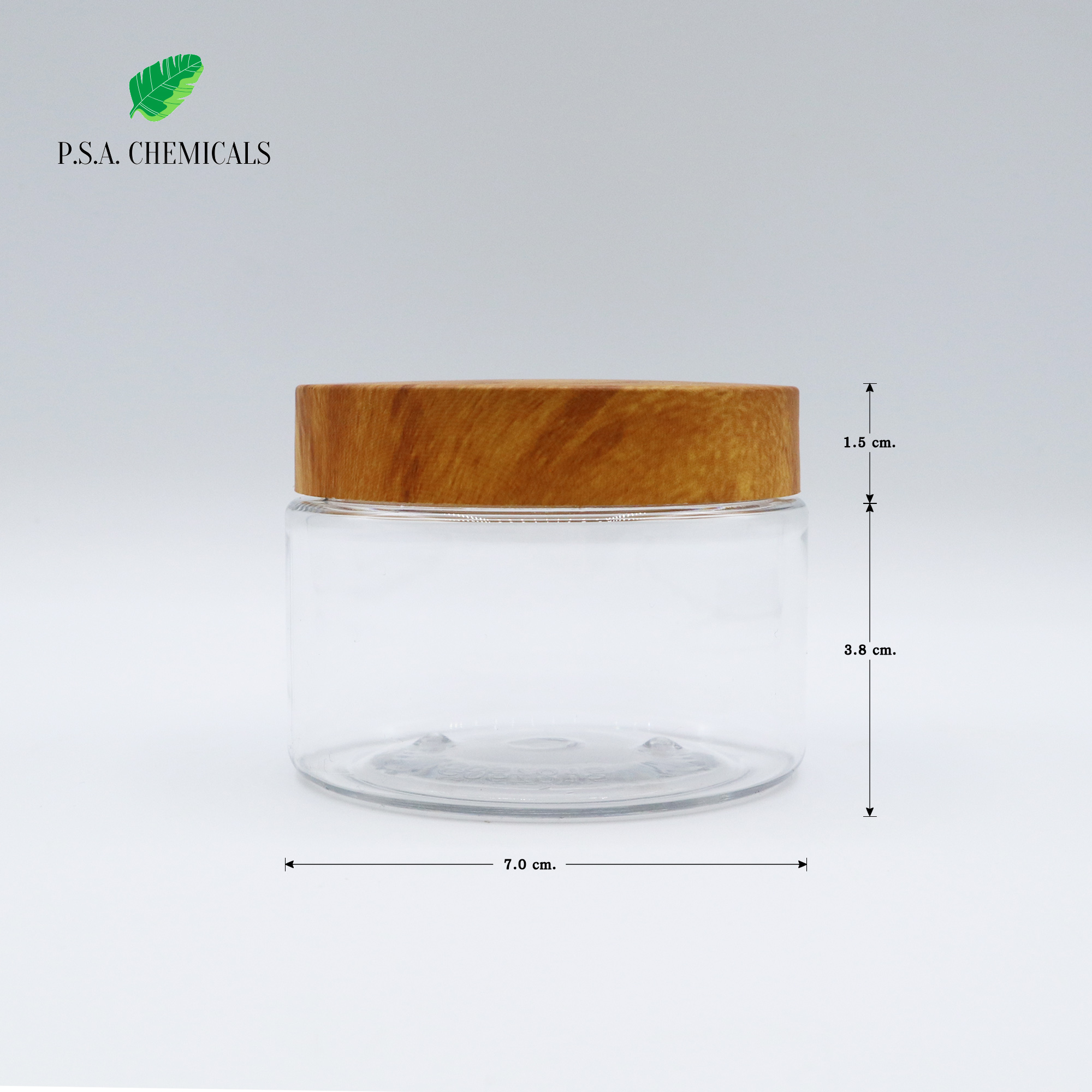 (แพ็ค 6 ชิ้น) กระปุกพลาสติก ฝาลายไม้ ขนาด 150 g.