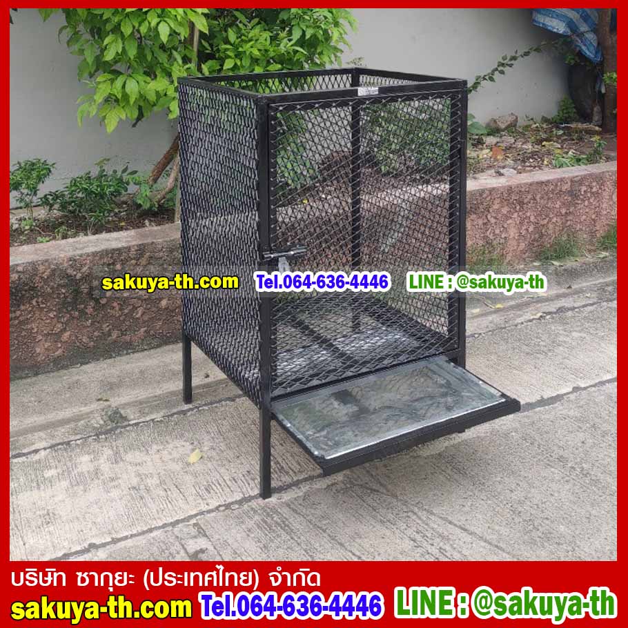 ตะแกรงทิ้งขยะขนาดใหญ่แบบมีประตู