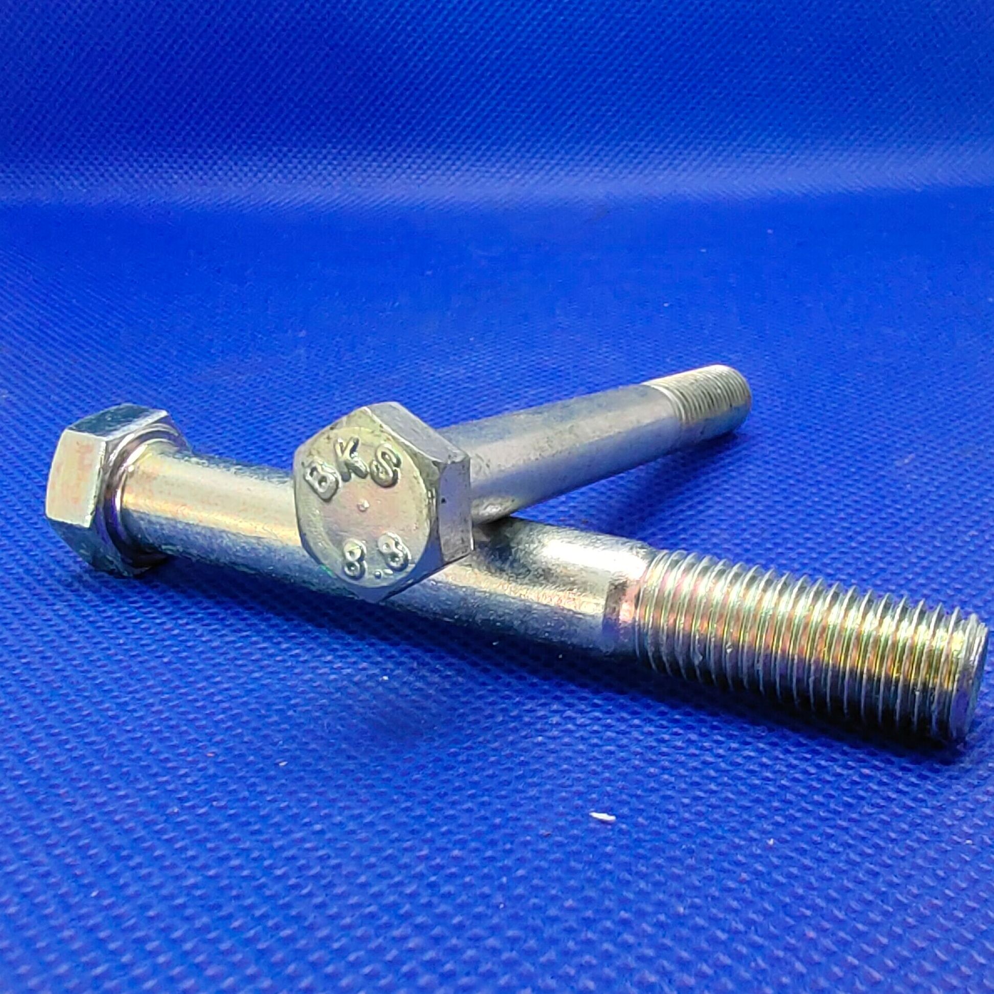 (2 ชิ้น) สกรูหัวเหลี่ยมมิลขาว M8x65mm เกลียว 1.25 TL20mm เกรด 8.8