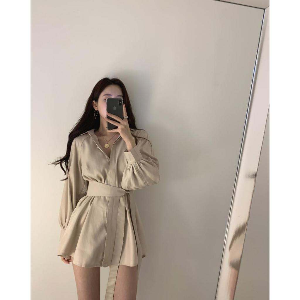 เสื้อเชิ้ตยาว + สายคาดเอว เสื้อเชิ้ต รหัส TS3268