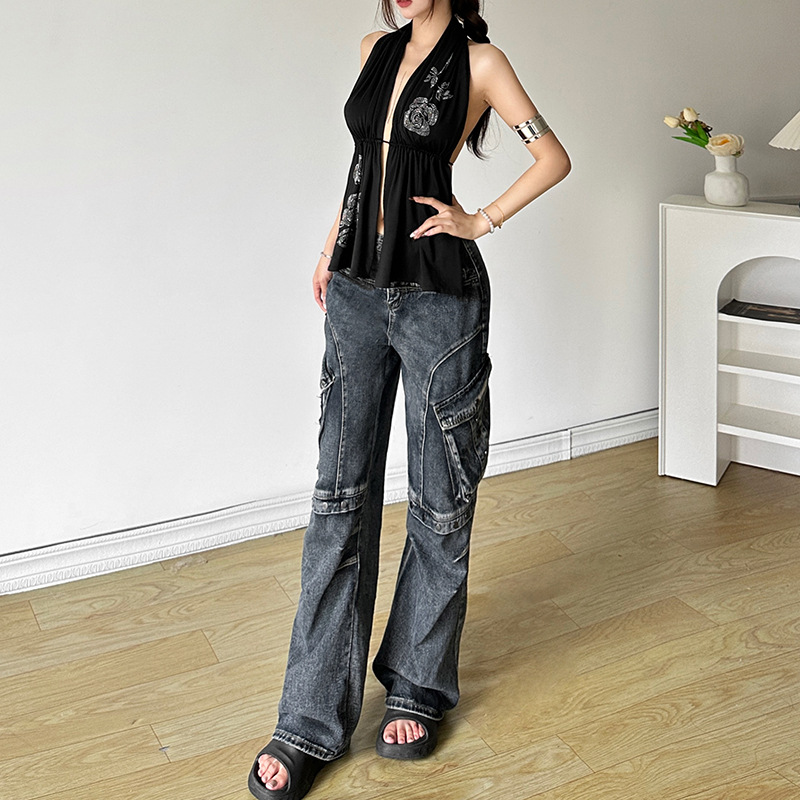 เสื้อแหวกอก ผ้าซีฟอง เซ็กซี่ รหัส CN49918