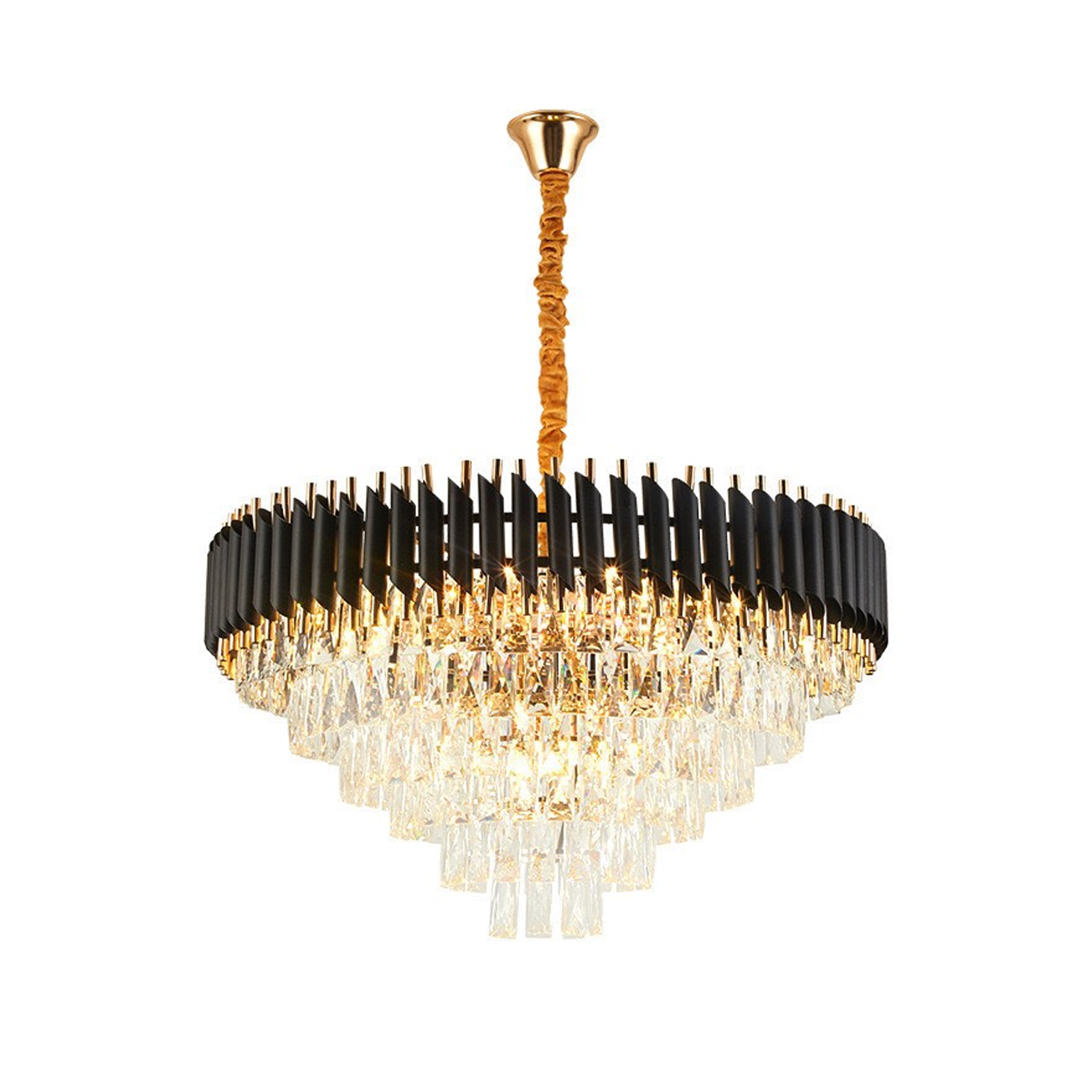 โคมไฟระย้าคริสตัล Chandelier crystal Metal + Crystal Gold LED E14x16 IP20