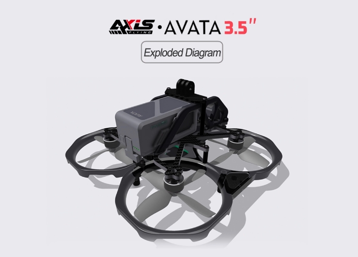 Axisflying AVATA 3.5" Frame + Motor V2 C157-2 ชุดอัพเกรด AVATA ให้บินดีขึ้น เพิ่มกำลังยก แบกกล้องได้ แรงกว่าเดิม