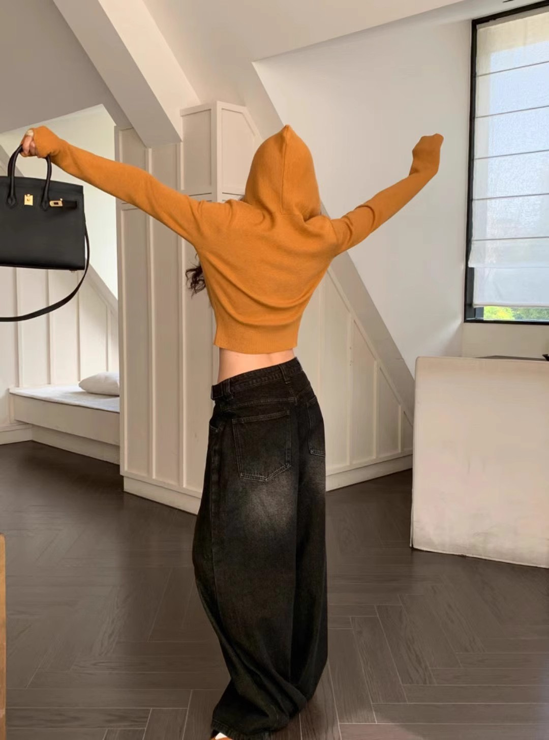 เสื้อแขนยาวฮู้ด เสื้อไหมพรม รหัส CN2379