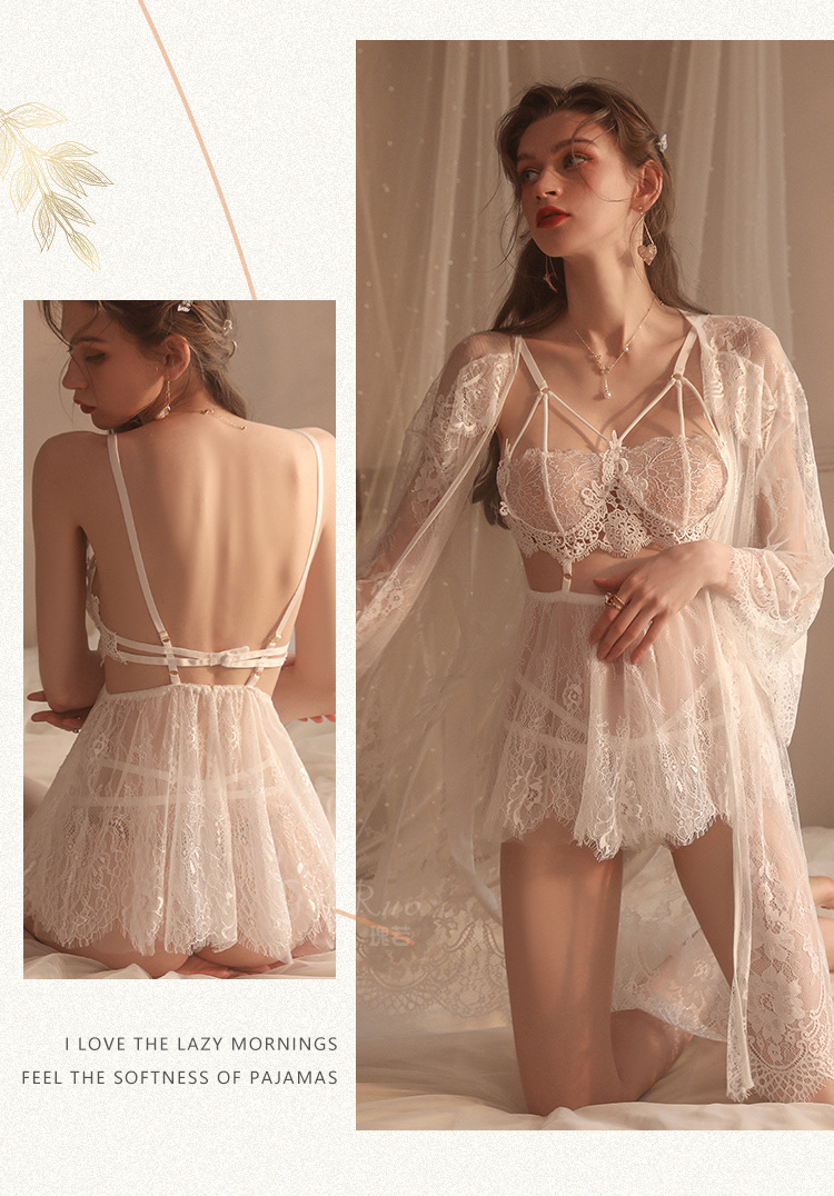 ชุดนอน ซีทรูลูกไม้ ชุดนอนเซ็กซี่ ชุดถ่ายแบบเซ็กซี่ รหัส X176-B