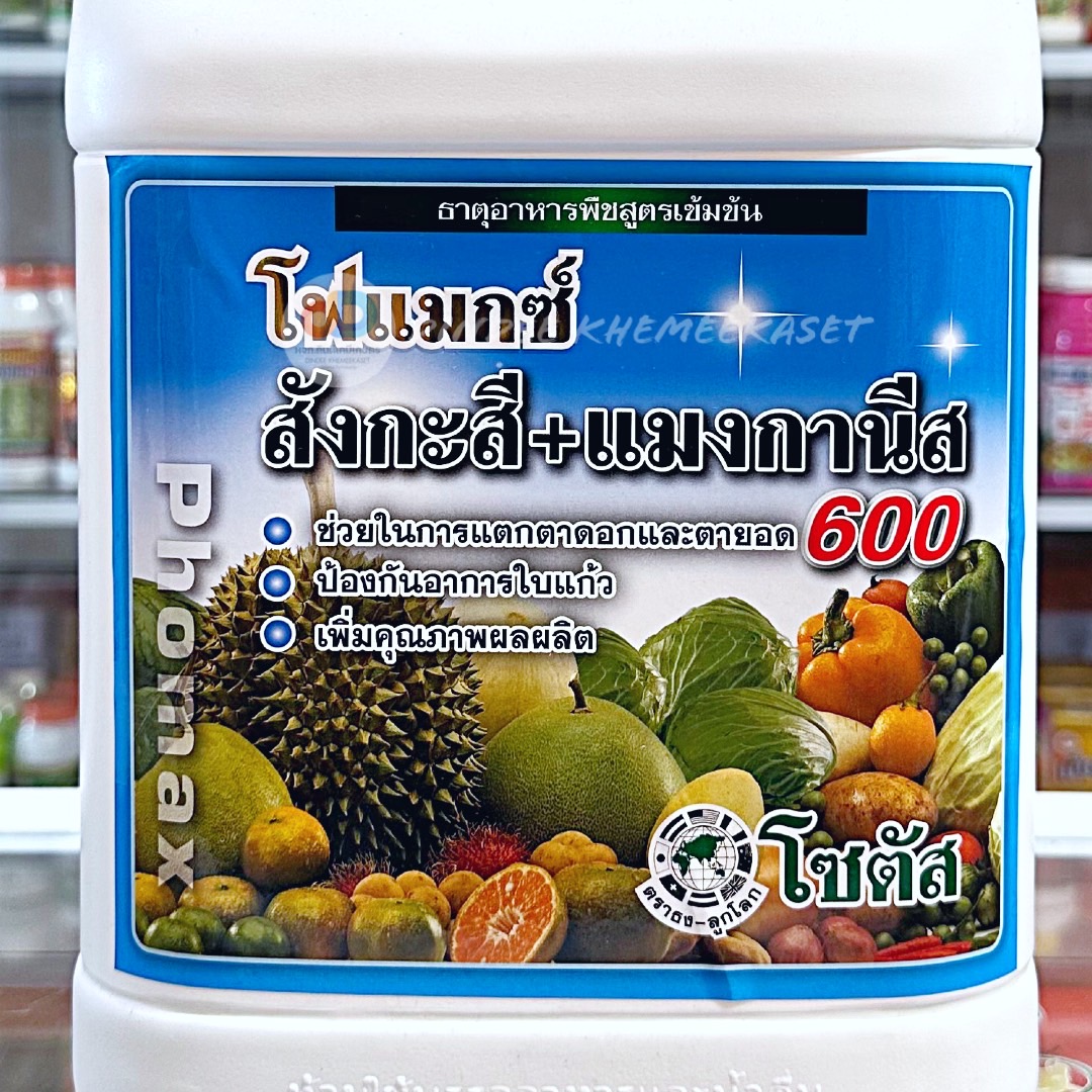 โฟแมกซ์ สังกะสี+แมงกานีส 600 ขนาด 5 ลิตร ช่วยในการแตกตาดอกและตายอด ป้องกันอาการใบแก้ว