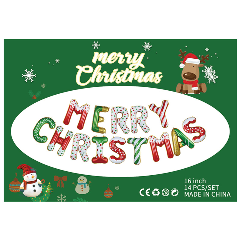 เซทลูกโป่ง MERRY CHRISTMAS ตัวหนังสือ 16 นิ้ว
