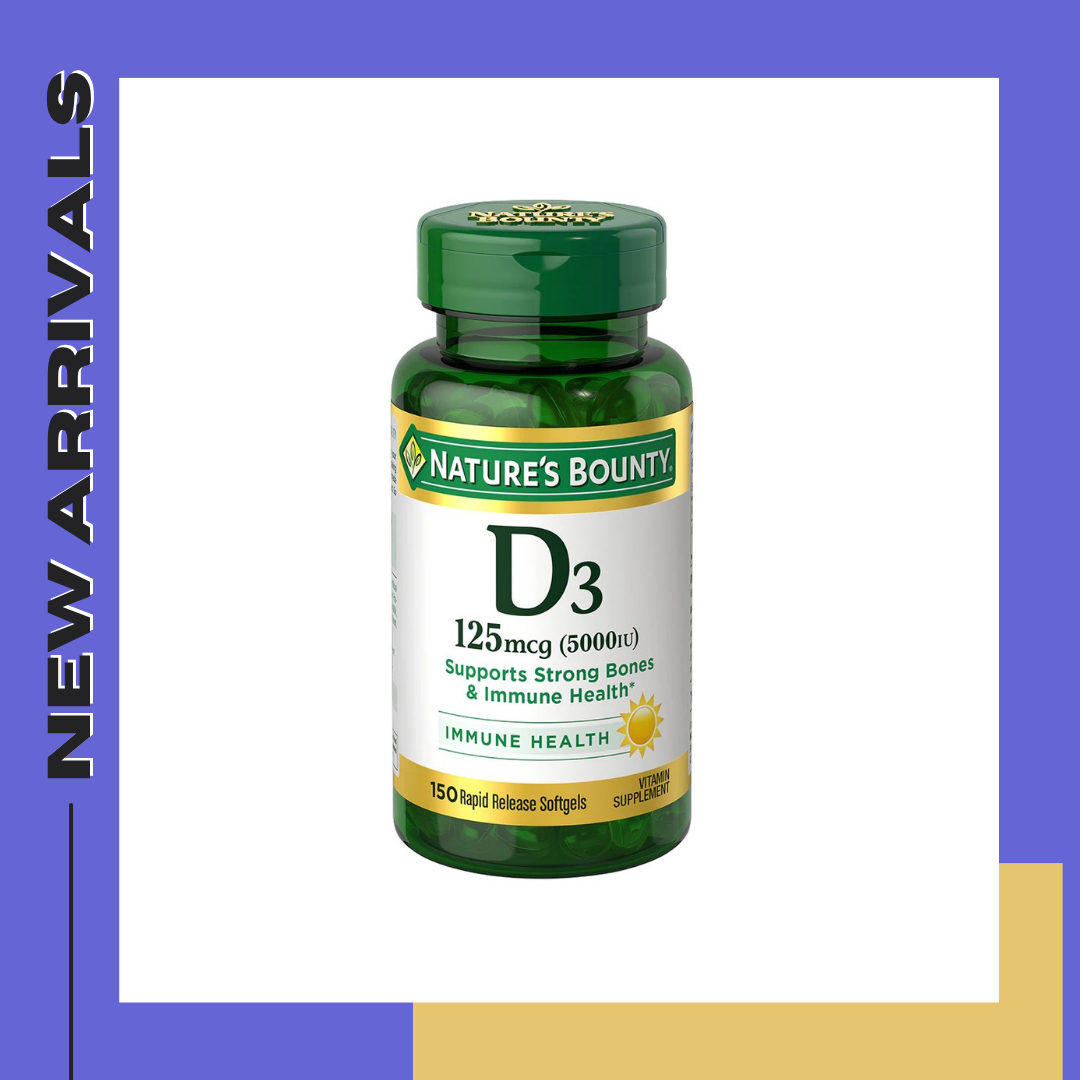 Nature's Bounty Vitamin D3 5000 IU Softgels, Rapid Release, Immune Support, Vitamin D Supplements, 150 Ct