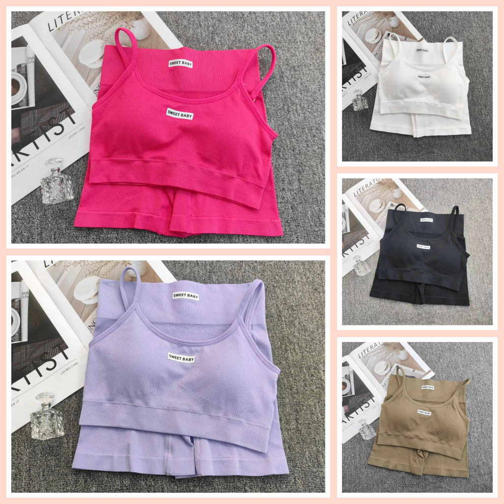 ชุดเซท สปอร์ตบรา เสื้อ+กางเกง พร้อมส่ง