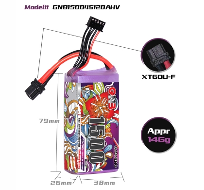 แบต GNB 4เซล 1200-6500mah HV XT30 XT60 XT90 แบตสำหรับ RC รถ เรือ เครื่องบิน โดรน หุ่นยนต์ มีให้เลือกหลายขนาดความจุ