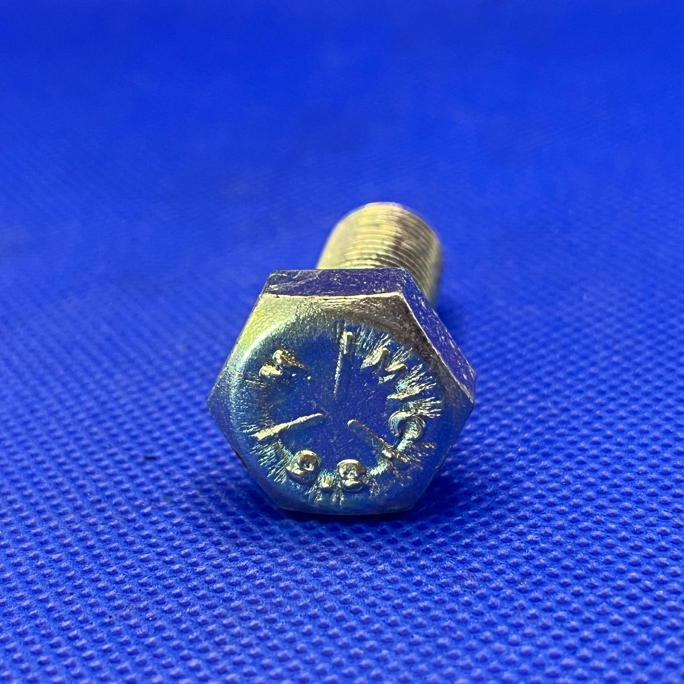 (6 ชิ้น) สกรูหัวเหลี่ยมมิลขาว M12x30mm เกลียว 1.5 เกลียวตลอด เกรด 8.8 ชุบซิงค์