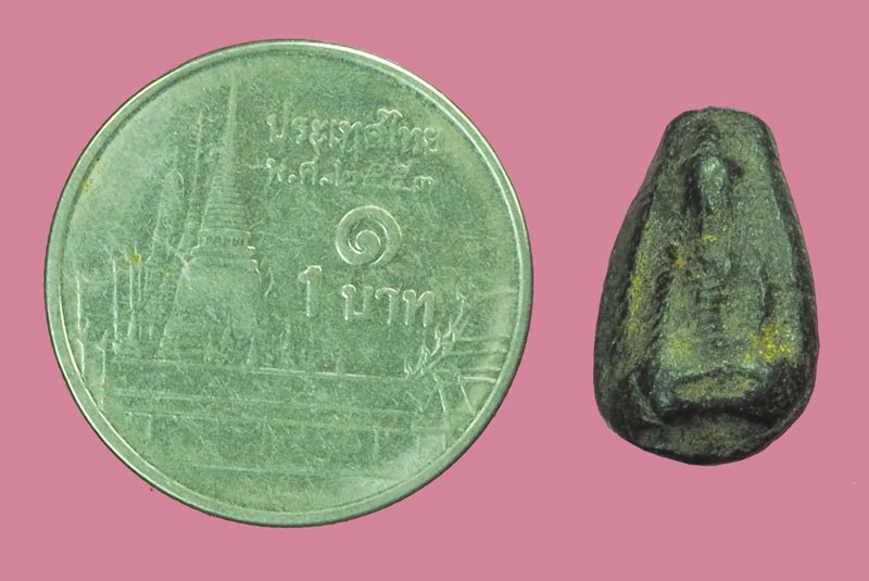 A5447 พระเม็ดน้อยหน่า หลังยันต์ เก่าไม่ทราบที่และปีสร้าง 9.1