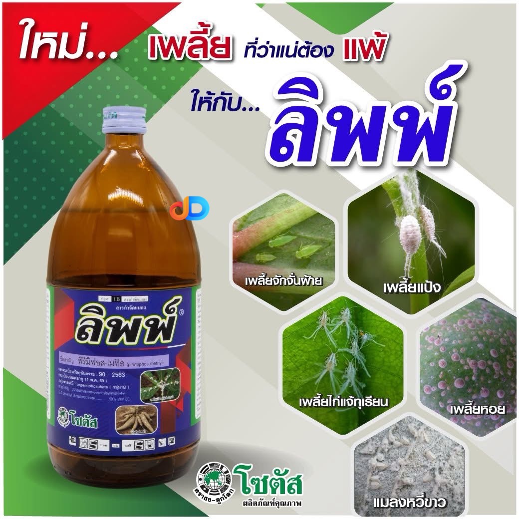 ลิพพ์ สาร พิริมิฟอส-เมทิล 50% โซตัส ขนาด 1 ลิตร ป้องกันกำจัดเพลี้ยแป้งในมันสำปะหลัง