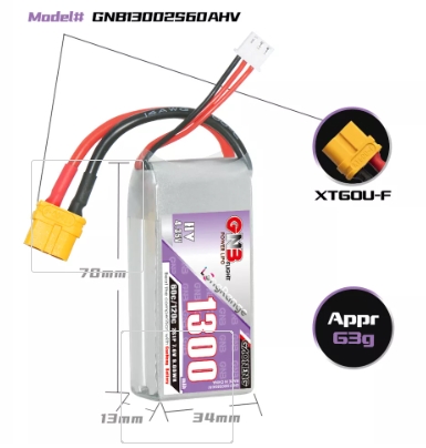 แบต GNB 2เซล 900-5000mah HV PH2.0 XT30 PH2.0 3PIN XT60 แบตสำหรับ RC รถ เรือ เครื่องบิน โดรน หุ่นยนต์ มีให้เลือกหลายขนาดความจุ