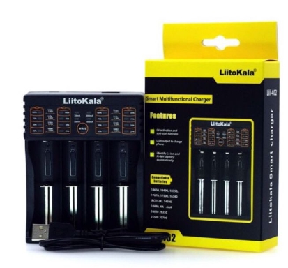 เครื่องชาร์จถ่าน Liitokala Lii-402 ชาร์จถ่านได้ 4 ช่อง สามารถชาร์จถ่าน 1.2V และ 3.7V ของแท้ ชาทถ่านได้หลายชนิด เต็มแล้วตัด