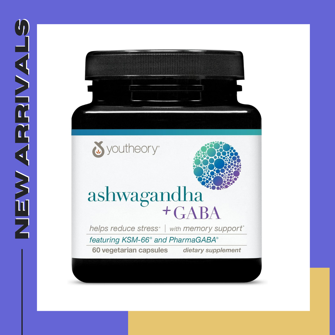 Youtheory Ashwagandha + GABA 60 Vegetarian Capsules ยูเทอรี่ โสมอินเดีย