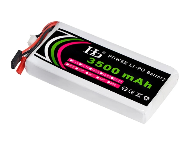 HJ Power 3S 11.1V 3500mah 8C Lipo Battery RC Transmitter JST Futaba Plug แบตสำหรับใส่รีโมท
