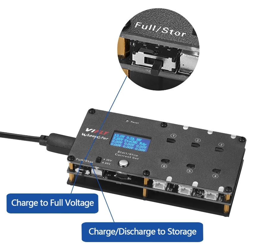 VIFLY WhoopStor V2 6 Ports 1S Storage Charger Discharger