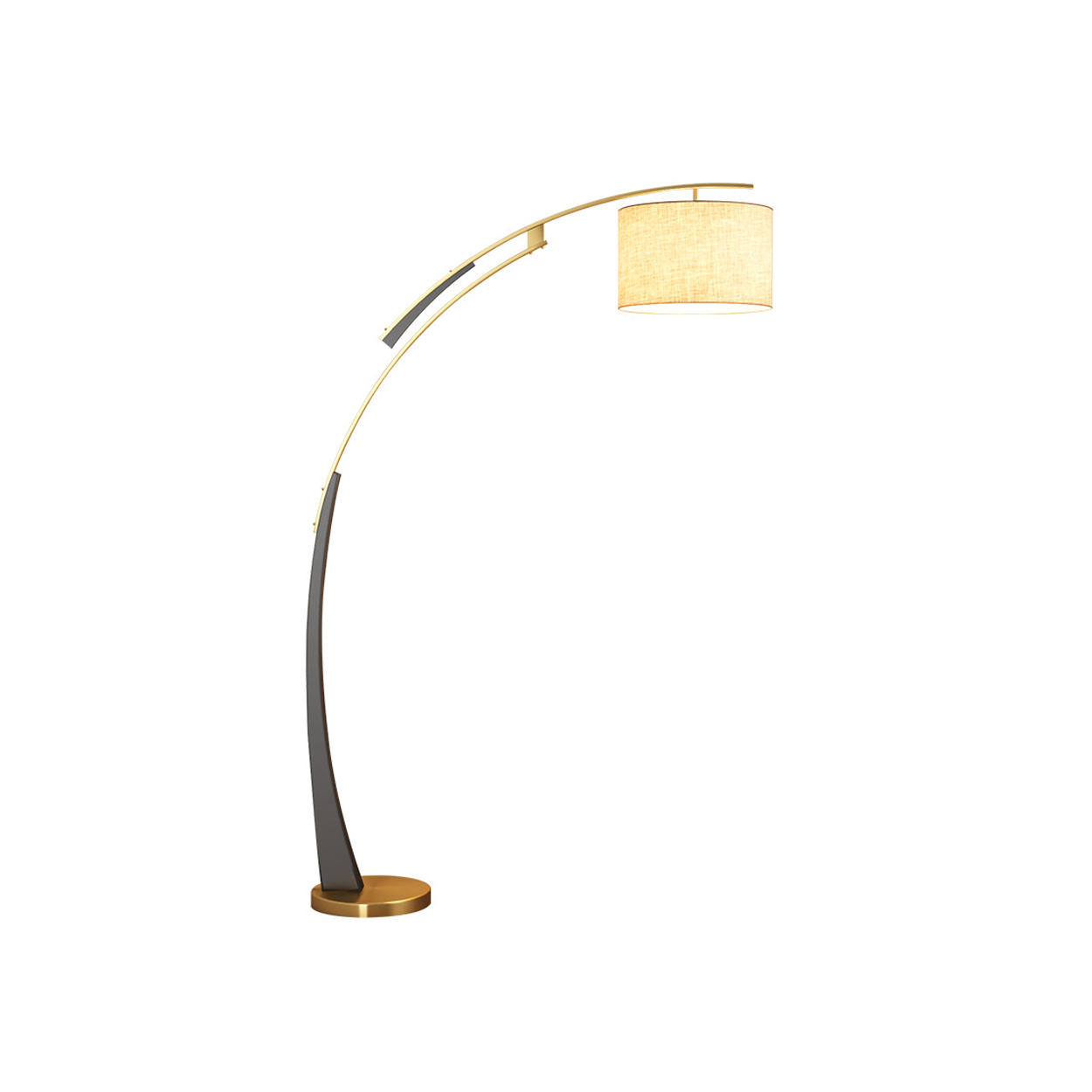 โคมไฟตั้งพื้น Floor lamp Metal in Black +Gold + Lamp Shade fabric LED E27x1