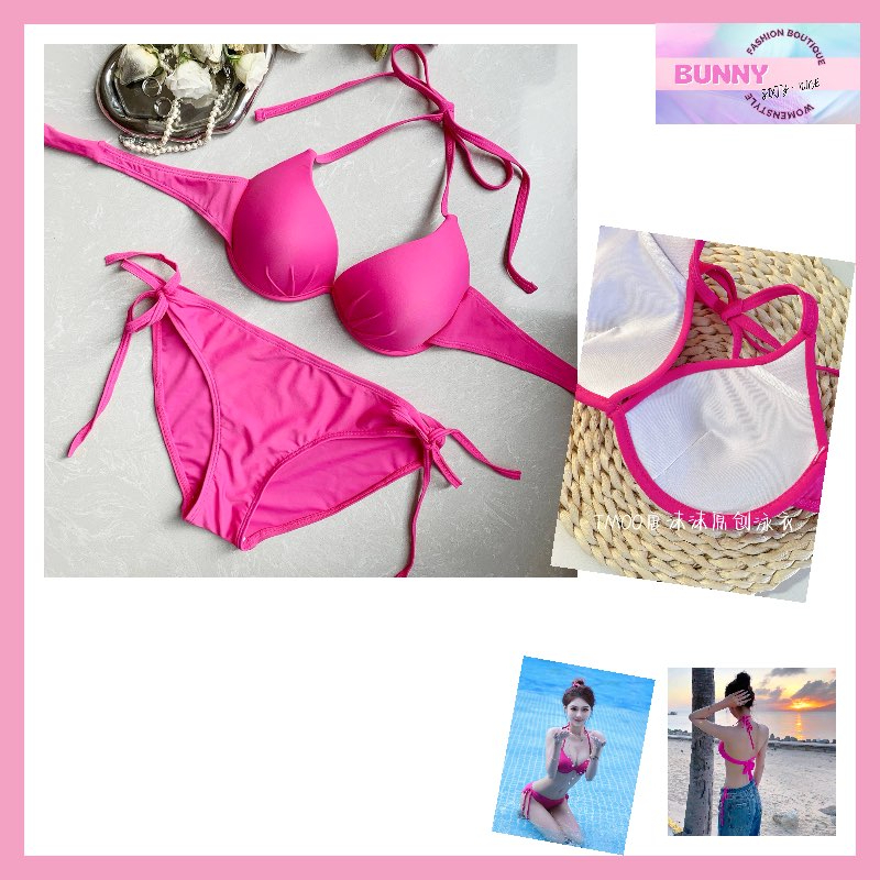 บิกินี่ ชมบานเย็น โครงดันทรง เซ็ท 2 ชิ้น รหัส SW071