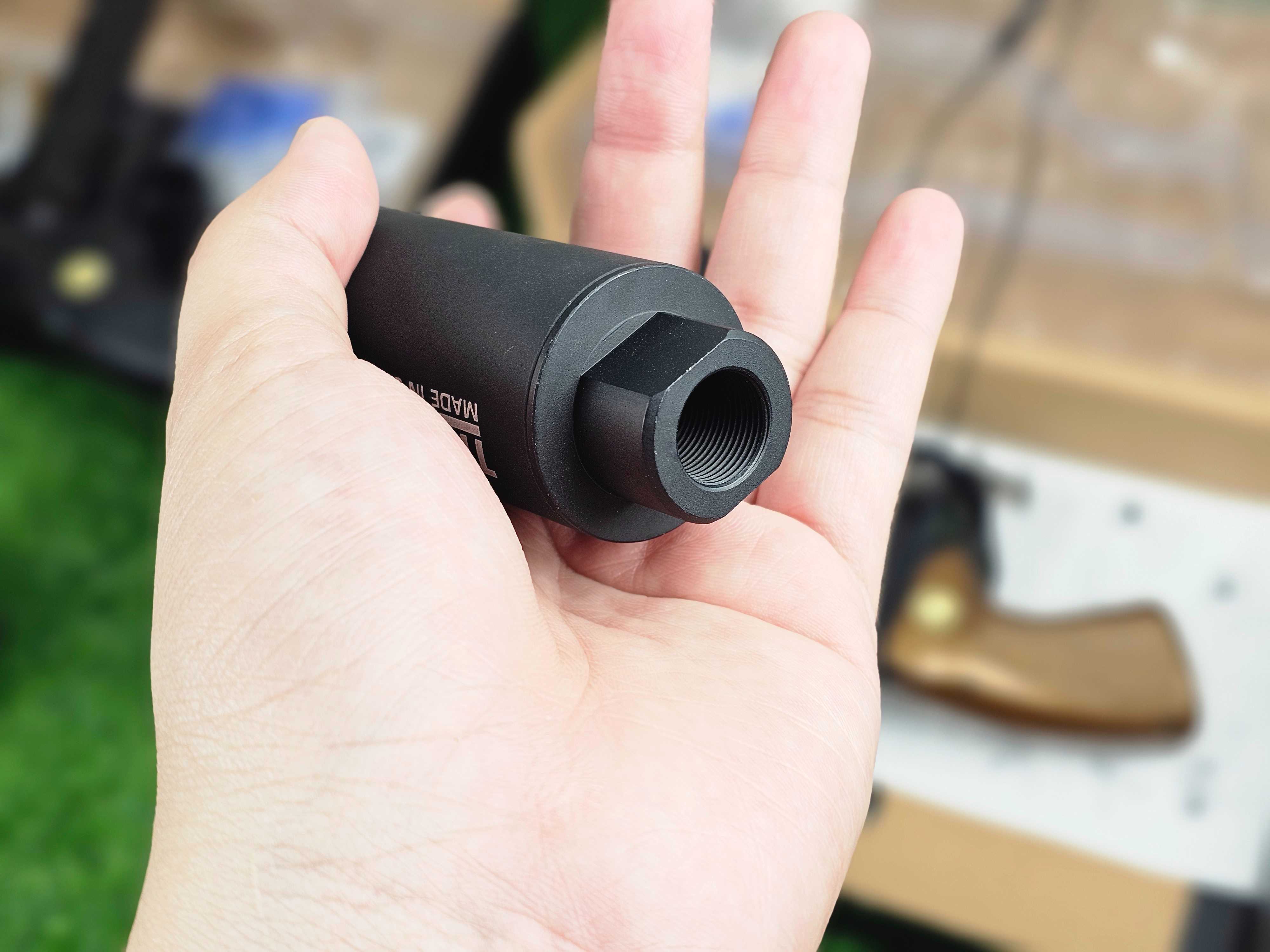 กระบอกไฟปลายปืน (หมูไฟแล๊บ) โลหะเกลียวซ้าย 14 มิล (SHP)