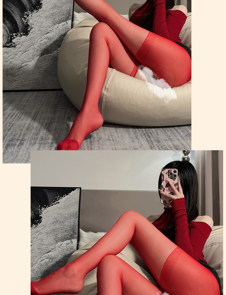 ถุงน่องสีแดง ถุงน่องเซ็กซี่ พร้อมส่ง TT744