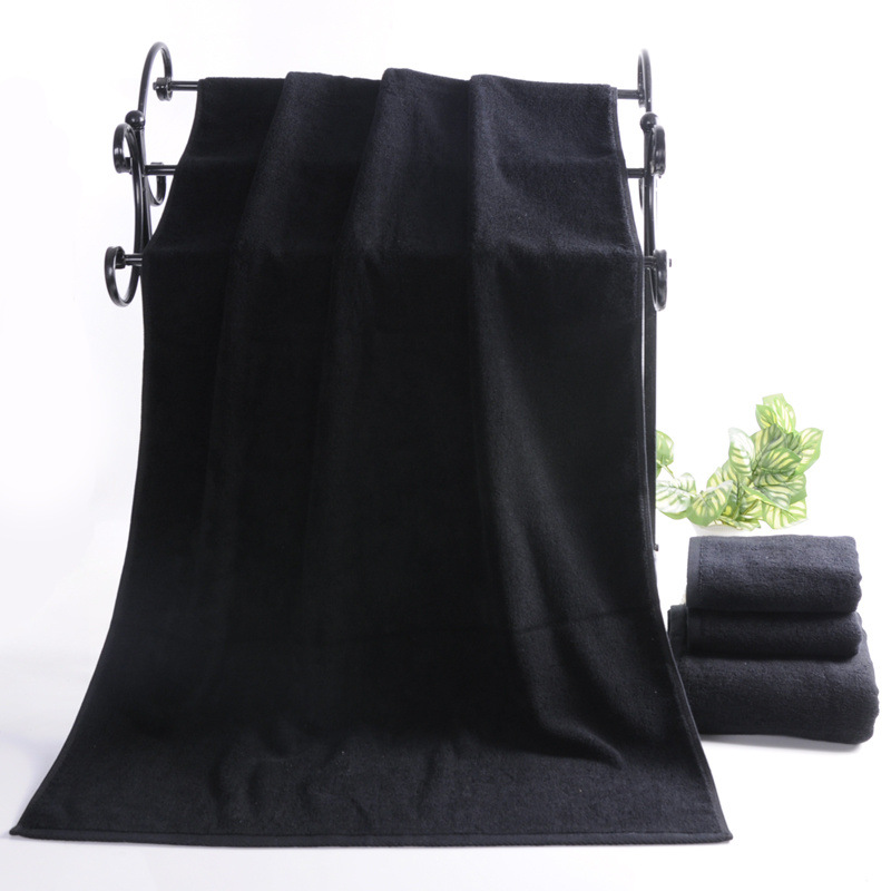 ผ้าเช็ดตัว สีดำ ผืนใหญ่ หนานุ่ม ซับน้ำดีมาก TC06