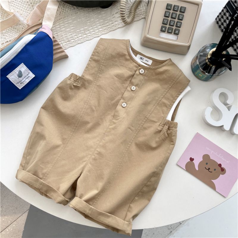 ชุดแคมปิ้ง ชุดเที่ยวซาฟารีเวิลด์เด็ก ชุดเอี๊ยมเด็ก (เสื้อแขนกุด+ชุดเอี๊ยม) 🇹🇭พร้อมส่งในไทย🇹🇭