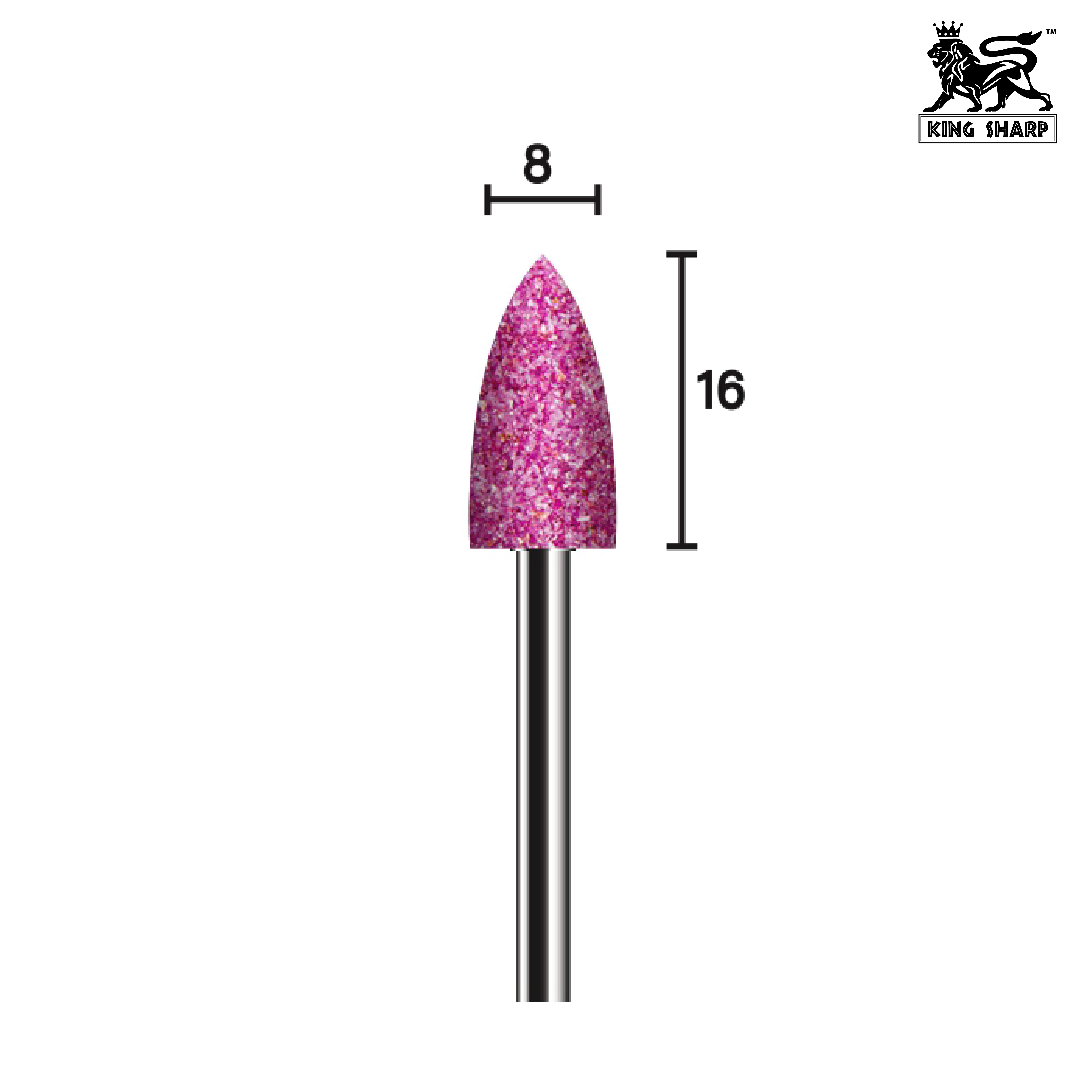 หินเจียรมีแกน KINGSHARP AS816 PA80QV40 8x16x3 mm.