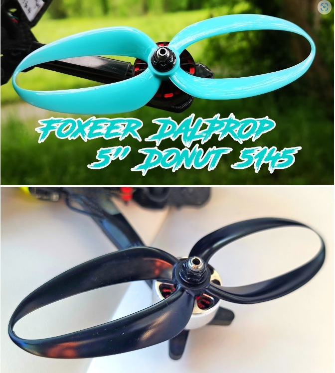 Foxeer Donut 5145 Props Teal , clear black 1ถุง 4ใบ มีสีฟ้า สีดำ รูกลาง M5