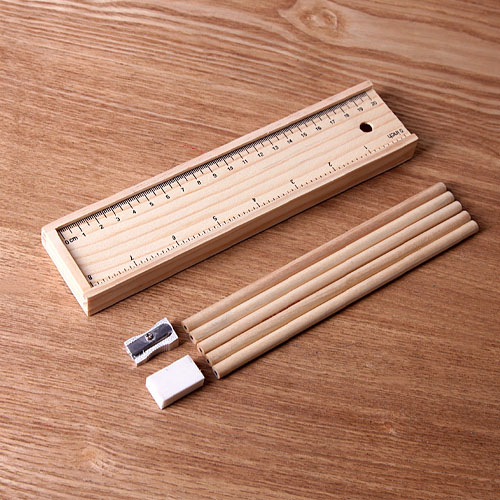 ชุดกล่องดินสอไม้ PENCIL BOX001