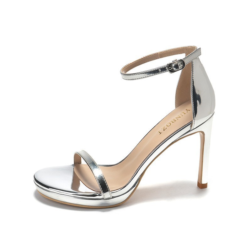 รองเท้าส้นสูง ส้นเข็ม รองเท้าสายรัดข้อ เสริมฐาน สูง 4.5 นิ้ว SH996