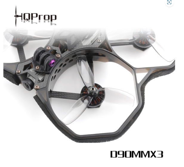 HQProp D90MMX3 for Cinewhoop Grey (2CW+2CCW)-Poly Carbonate 1ถุง 4ใบ