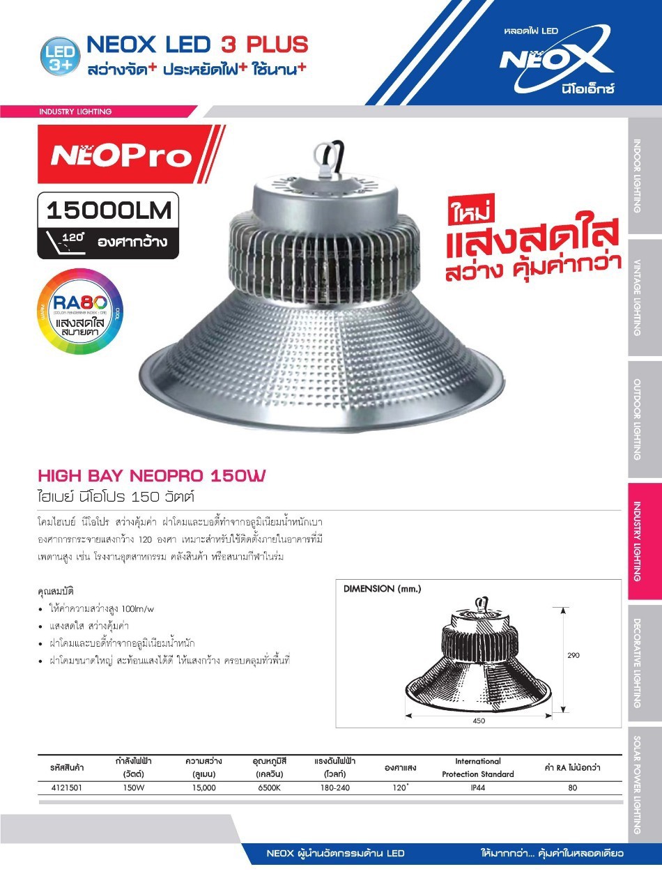 โคมไฮเบย์NEOPRO150w