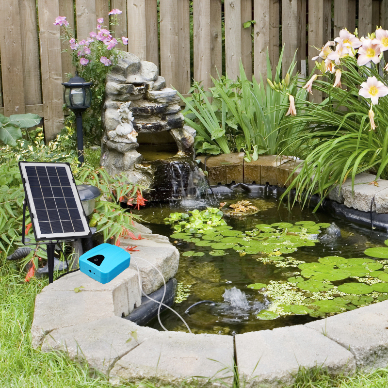 SOLAR AERATOR AIR PUMP(ปั๊มลมพลังงานแสงอาทิตย์ ปั๊มลมโซล่าเซลล์ อุปกรณ์ครบพร้อมใช้งาน มีแบตเตอรี่ในตัว)