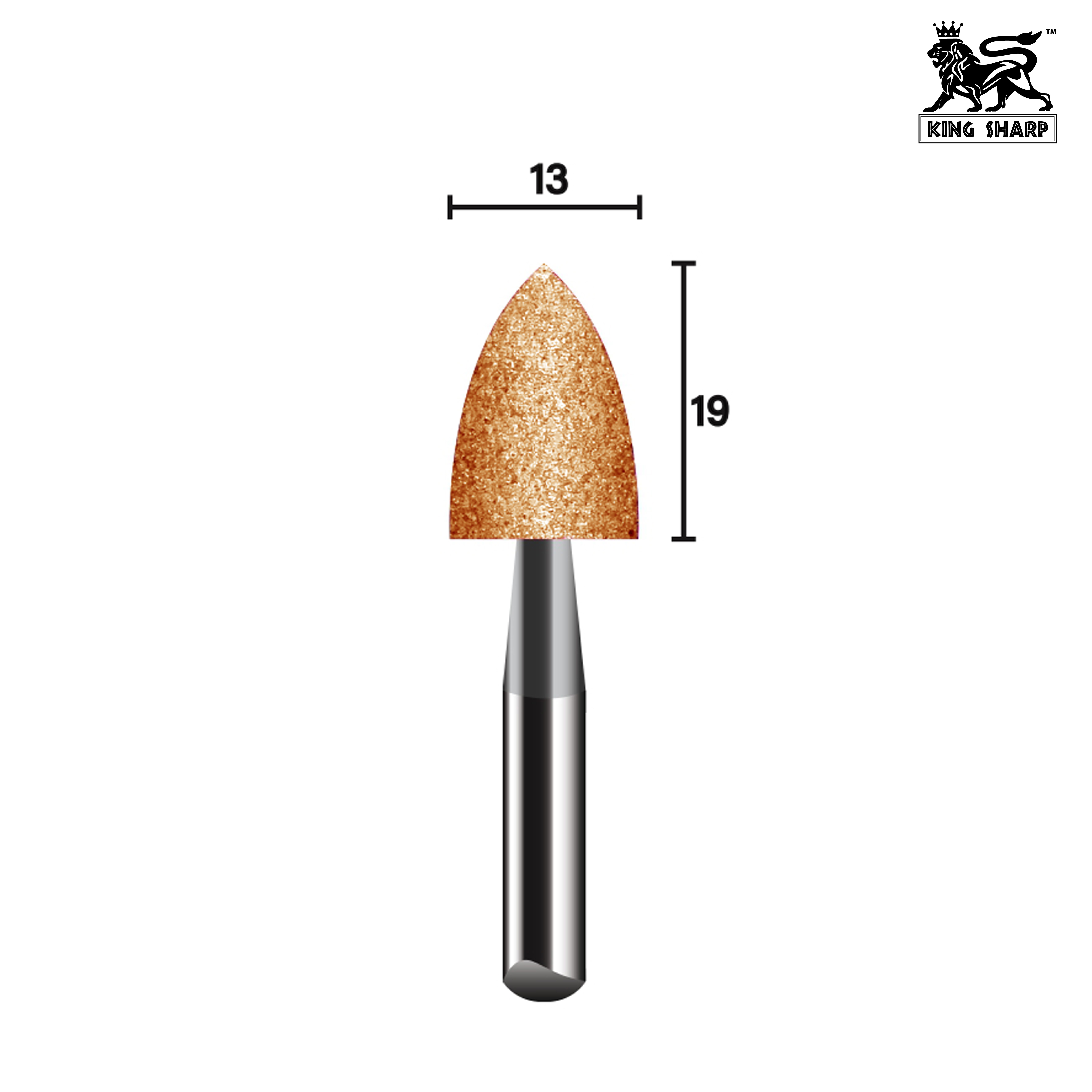 หินเจียรมีแกน KINGSHARP A04 38A60QV40 13x19x6 mm.